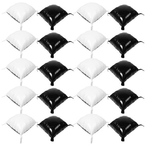 Healifty 25 Teiliger Quadratischer Folienballon Wand Doppelseitiger Weiß Schwarzer Ballon Set Hintergrund Für Geburtstags Abschluss Und Jubiläumsparty Hintergrunddekorationen von Healifty
