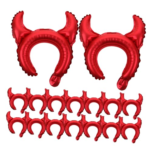 Healifty 25Stücke Halloween Aluminiumfolien Luftballons mit Teufelshorn Haarband Party Requisiten für Cosplay und Dekoration für Halloween Feiern und Festliche von Healifty