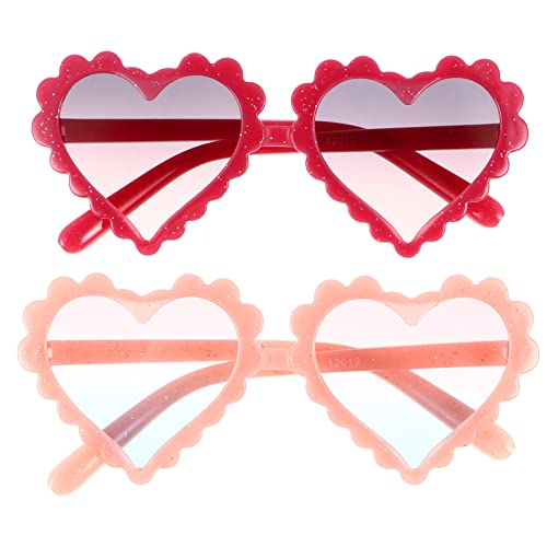 Healifty 2Stücke Herzförmige Sonnenbrille für Jelly Rot und Kreative Fotorequisiten für Strandpartys Langlebig und Angenehm zu Tragen für Bilder und von Healifty