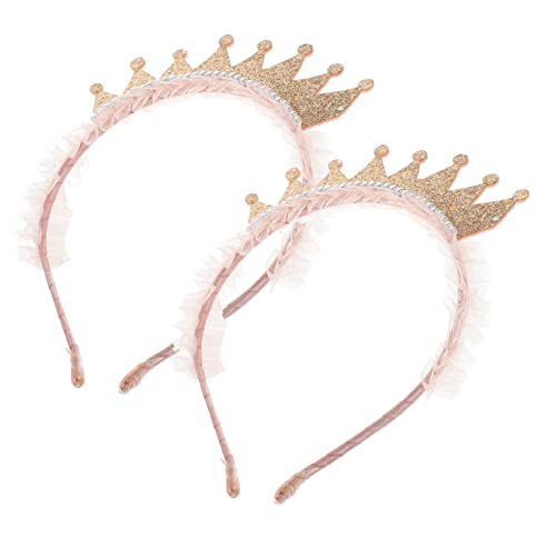 Healifty 2Stücke Mädchenkrone Perlen Stirnband Für Kleinkinder Eleganter Haarschmuck Für Geburtstagsfeiern Und Besondere Anlässe Langlebig Und Leicht Für Kleine Prinzessinnen von Healifty