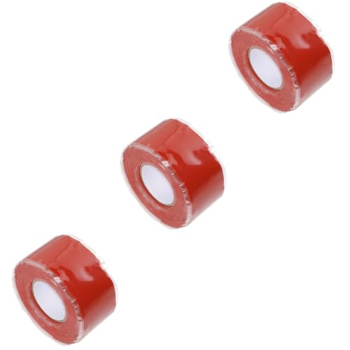 Healifty 3 Stück Reparaturgürtel für Wasserrohr -Lecks Rohre Naht einfach Dichtungsband wasserdichtes Badezimmer gummiert Wasserleckbänder Klebeband Silikon-Gummi rot von Healifty