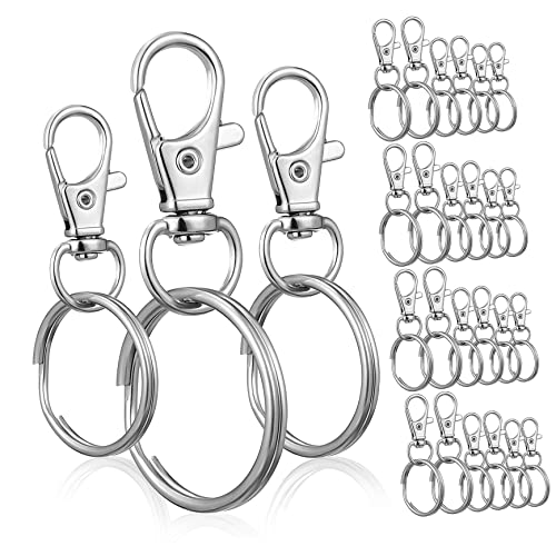 Healifty 30Stücke Schlüsselringe mit Hummer Schnappverschlüssen Clips für Schlüsselanhänger Lanyards und DIY Projekte Verschiedene von Healifty