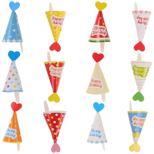 Healifty 36 Stück Mini-Geburtstagshüte, Kuchenaufsätze, gemischt, Geburtstagskegelhüte, Cupcake-Topper, DIY-Kuchen-Dessert-Dekoration für Babyparty, Kuchenzubehör Healifty 36 Stück Mini-Geburtstagshüte, Kuchenaufsätze, gemischt, Geburtstagskegelhüte, Cupcake-Topper, DIY-Kuchen-Dessert-Dekoration für Babyparty, Kuchenzubehör von Healifty