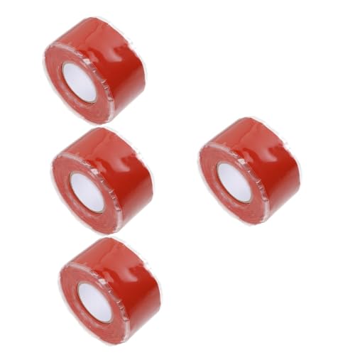 Healifty 4 Stück Reparaturgürtel für Wasserrohr -Lecks einfach nachweisen Naht Butyl Rohre klebrig wasserdichtes Band wasserdichtes Klebeband für Lecks Silikon-Gummi rot von Healifty