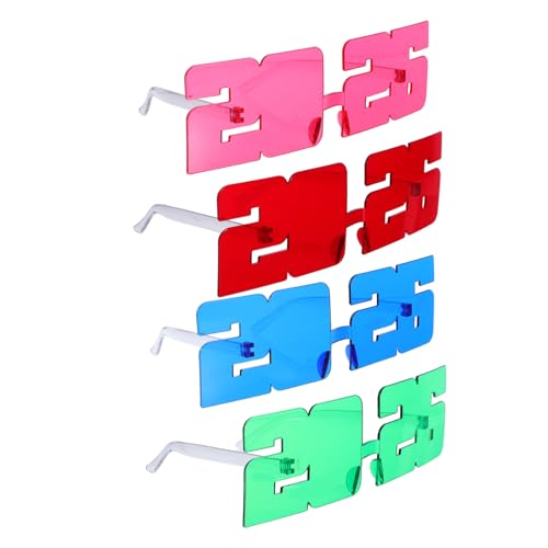 Healifty 4-teilige Abschlussbrillen Für 2026: Brillen Mit Der Zahl 2026 – Leichte Kunststoffbrillen Für Silvester- Und Geburtstagsfeiern Und Partygeschenke von Healifty