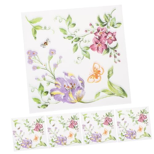 Healifty 40 Stück Farbige Gewebe Partei Seidenpapier Hübsche Servietten Gemusterte Servietten Musterpapier Party dekorative Servietten Papierserviette Reines Zellstoffpapier von Healifty