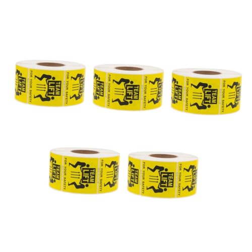 Healifty 5 Rollen Aufkleber für Übergewicht schwer Schlüsselanhänger mit Etiketten selbstklebende etiketten paketaufkleber aufkleber zum beschriften Aufkleber für den Umzug Team-Lift-Label von Healifty