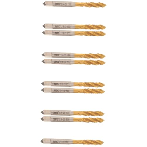 Healifty 5 Sätze Schnellarbeitsstahl-gewindebohrer Klopfen Einfädeln Steinbohrer Spiralförmiger Gewindebohrer Schlagbohrmaschine 1/4 20 Gewindebohrer Hochgeschwindigkeitsstahl 2 Stück * 5 von Healifty