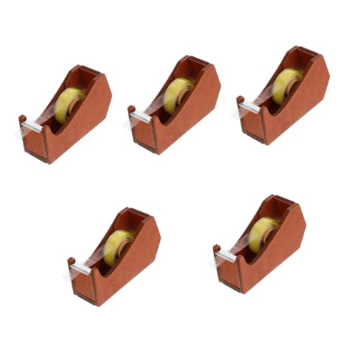 Healifty 5 Stück Packbandspender Desktop Klebebandspender Für Bastelarbeiten Wickeln Bandhalter Klebrig Klebeband Mit Abroller Cutter Minimalistisch Ziehen Um Bandrolle Holz von Healifty