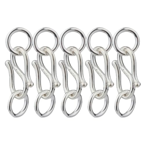 Healifty 5 Stück S Haken Ösenverschluss Schmuck Stecker Verschlüsse Silber S-Haken Verschluss DIY Armband Halskette Schmuck Machen Zubehör von Healifty