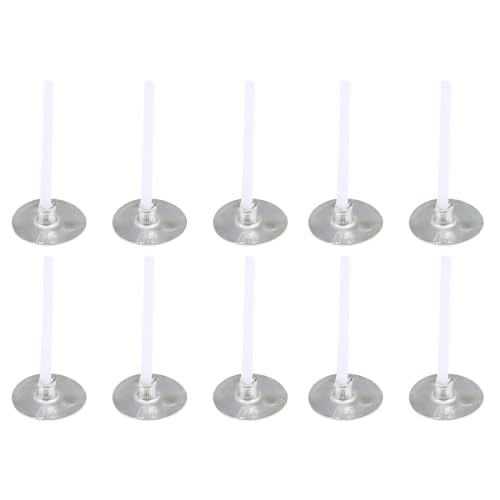 Healifty 500 Stück Baumwolle Kerze Docht Gewachst Runddocht mit Metall Fuß Alkohol Lampe Docht Teelichtdochte für DIY Basteln Dicke Kerzen Herstellung 2,6 cm (Weiß) von Healifty