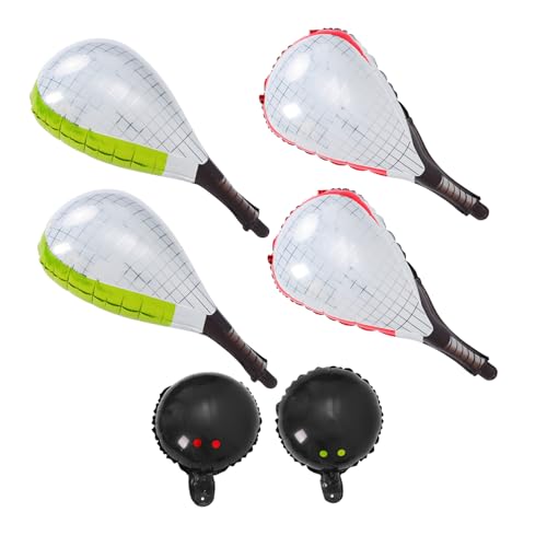 Healifty 6 Stück Aufblasbare Squashschläger Ballons für Sport Mottopartys Geburtstagsfeiern Hochzeiten und Duschen Wiederverwendbar und Langlebig von Healifty