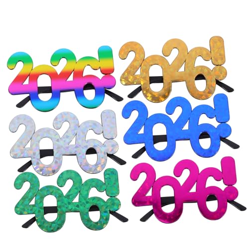Healifty 6 Stück Lustige Partybrillen für Silvester und Abschlussfeier Foto Requisiten mit Auffälligem Design für Unvergessliche von Healifty
