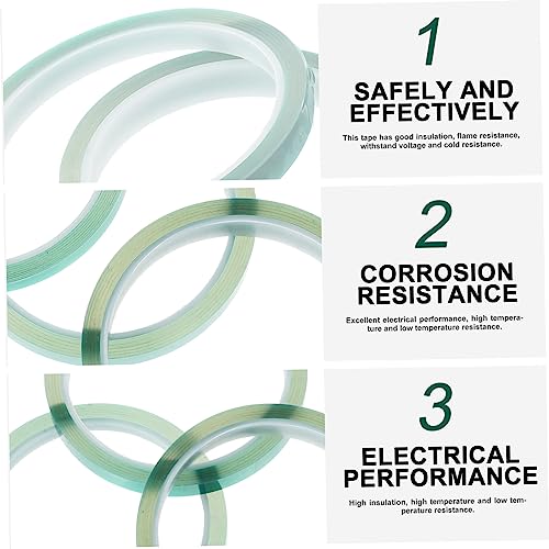 Healifty 6 Stück hitzebeständiges Klebeband Klebestreifen Wickelband Hitzebeständige Bänder Multifunktions-Thermoband hitzebeständiges Hochtemperaturband das Haustier Green von Healifty