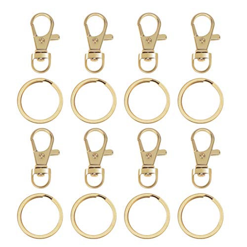 Healifty 60Pcs Karabinerverschluss, drehbar, mit Schlüsselringen, Haken zum Aufhängen, Haken für Schmuck zum Selbermachen, für Auto (Bronz) von Healifty