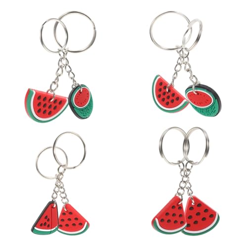 Healifty 8 Stück Teiliges Wassermelonen Schlüsselring PVC Anhänger für Taschen Rucksäcke und Dekoration Langlebig und Kreativ als Party für Freunde und Familie von Healifty