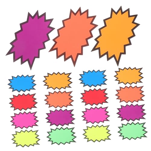 Healifty 80 Stück Neon Preisschilder Fluoreszierende Preisetiketten für Einzelhandel Beschreibbar Hohe Sichtbarkeit für Verkaufsaktionen und Supermärkte von Healifty