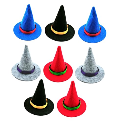 Healifty 8Stücke Hexenhüte für Halloween Dekoration Farbige Puppenhüte und Requisiten für Kreative Szenen und Partys von Healifty