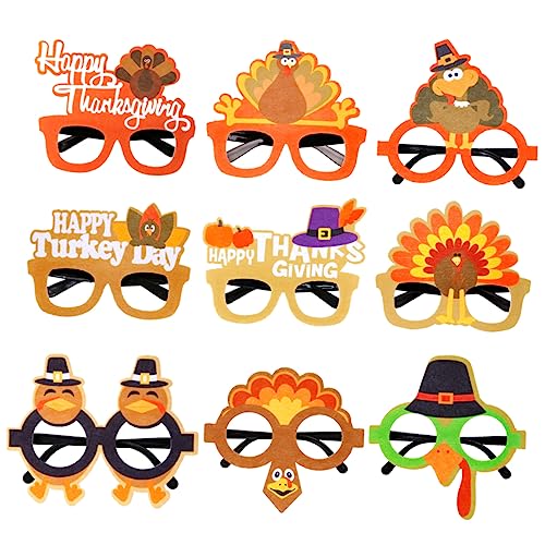 Healifty 9Stücke Teiliges Thanksgiving Brille Dekorative Partybrillen Mit Verschiedenen Stilen Für Lustige Fotos Für Feierlichkeiten Und Leicht Und Bequem von Healifty