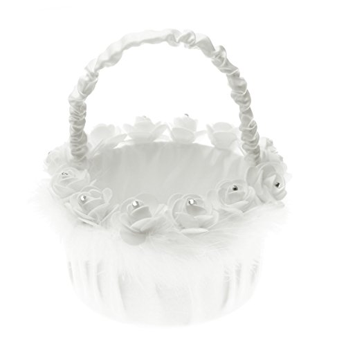 Healifty Blumenkorb Blumenkörbchen Streukörbchen Geschenkkörbe Korb für Hochzeit Blumenkinder Party Deko (Weiß) von Healifty