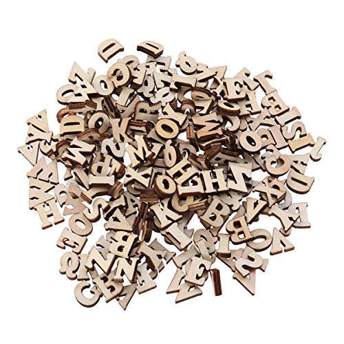 Healifty Buchstaben aus Holz, kleine Holzscheiben mit Loch, Dekorationen aus Holz, für Kinder, 15 mm, 200 Stück von Healifty