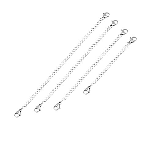 Healifty Edelstahl Verlängerungskette mit Karabinerverschluss Kettenverlängerung Damen Edelstahl Halsketten Extender Kette für Armband DIY Schmuckherstellung 4 Stück von Healifty