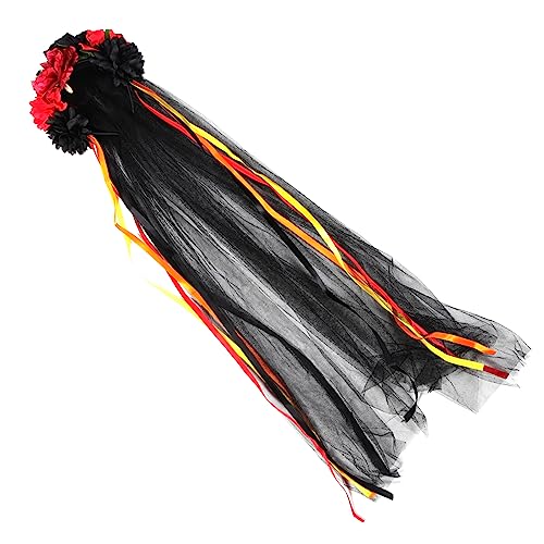 Healifty Halloween Cosplay Stirnband Mit Schädel Und Blumen Festliche Haarbanddekoration Für Partys Für Halloween Und Kreative von Healifty