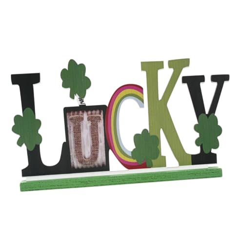 Healifty Holzschild für Patrick's Day Tischdeko mit Lucky Schriftzug Verarbeitung Party Dekoration für Festlichkeiten für Wohnraumgestaltung Healifty Holzschild für Patrick's Day Tischdeko mit Lucky Schriftzug Verarbeitung Party Dekoration für Festlichkeiten für Wohnraumgestaltung von Healifty