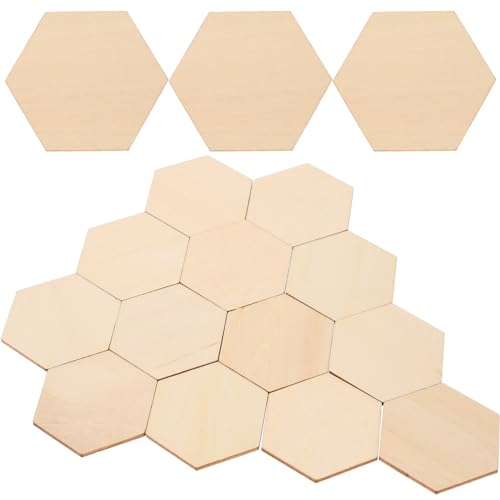 Healifty Holzstücke, 6-eckig, aus Buchenholz, zum Basteln, Malen, Dekorieren, 50 mm, 50 Stück Healifty Holzstücke, 6-eckig, aus Buchenholz, zum Basteln, Malen, Dekorieren, 50 mm, 50 Stück von Healifty
