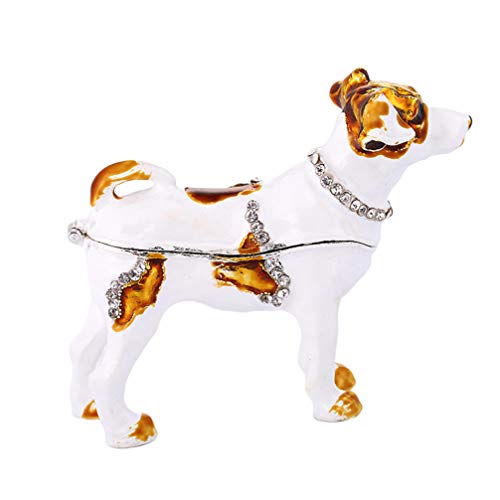 Healifty Hund Schmuckschachtel Emaillierte Figur Tier Klappbar Schmuckschatulle Ornament Hause Tischdekoration von Healifty
