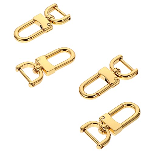 Healifty Karabinerhaken aus Metall mit D-Ringen, für Geldbörse, Näharbeiten, Basteln, Schlüsselanhänger, goldfarben, 4 Stück von Healifty