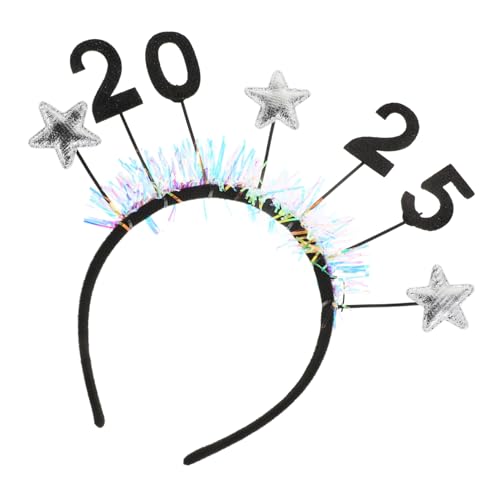 Healifty Neujahr Haarreif mit Glitzerstern und Pailletten Festliches Haarband für Weihnachten und Silvesterpartys Leicht und Bequem für Verschiedene Anlässe von Healifty