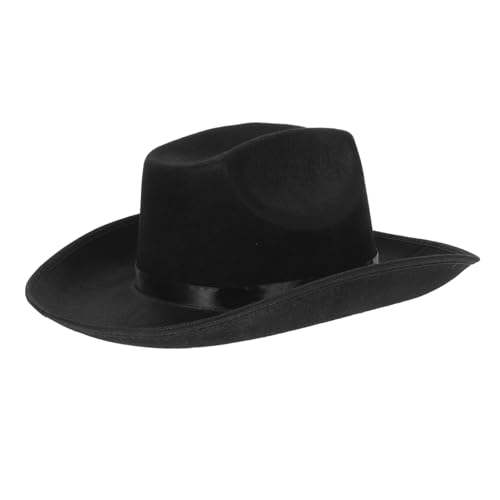 Healifty Schwarze Westernmütze aus Vliesstoff für Outdoor Aktivitäten Kostüm Events und Rollenspiele für Partys und Cosplay von Healifty