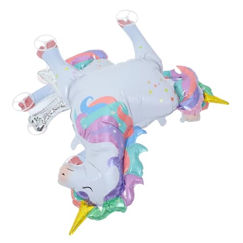 Healifty Stehender Einhorn Folienballon mit Rädern Realistische Partydekoration für Geburtstagsfeiern und Sicher für Kinderfeste und Themenpartys von Healifty