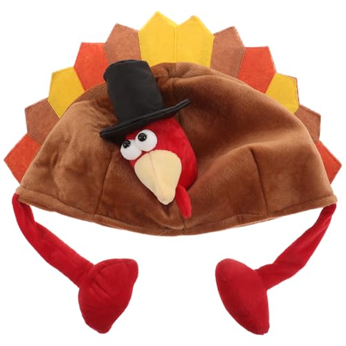 Healifty Thanksgiving-Truthahnhüte: Truthahnkappe für Männer und Frauen – Thanksgiving-Nacht-Event, Verkleidung, Cosplay, Kostümzubehör, Foto-Requisite von Healifty