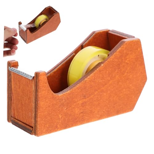Healifty Tragbarer Klebebandspender Minimalistisch klebrig Klebeband mit Abroller wickeln Bandhalter abklebeband Klebebandspender aus Holz Klebeband-Spender-Schreibtisch von Healifty