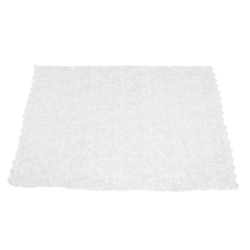 Healifty Weiße Spitze Stoff Afrikanischer Stickerei Spitzenstoff Meterware Blumen Baumwollstoff Nähstoffe Baumwolle Material für Brautkleid Hochzeitskleid Tischläufer von Healifty