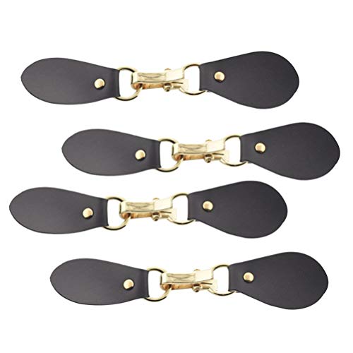 Lederschnallen, Leder-Knöpfe, zum Annähen, für Kleidung, Strickjacken, 4 Stück, Leder und Metall, Golden und Kaffee, 3.1 * 15.7cm Lederschnallen, Leder-Knöpfe, zum Annähen, für Kleidung, Strickjacken, 4 Stück, Leder und Metall, Golden und Kaffee, 3.1 * 15.7cm von Healifty