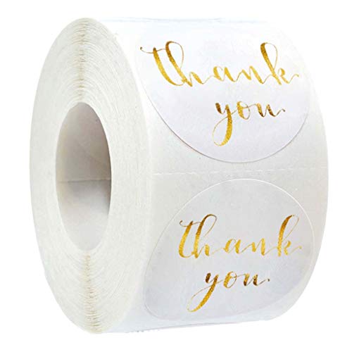 500pcs Round Thank You Stickers Gold Foil Seal Labels Wedding Envelope Handmade von Heallege