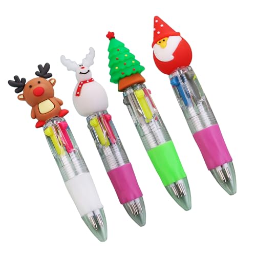 Heallege 3/4 teiliger mehrfarbiger Kugelschreiber, Weihnachtsstift, einziehbarer mehrfarbiger Kugelschreiber von Heallege