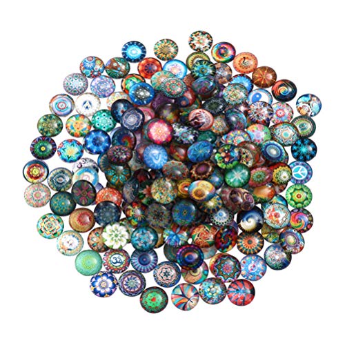 Heallily 100 Stück Glaskuppel-Cabochons, halbrund, flache Rückseite, Mosaik, bedrucktes Glas-Cabochons für DIY-Schmuckherstellung, Handwerk, 10 mm Heallily 100 Stück Glaskuppel-Cabochons, halbrund, flache Rückseite, Mosaik, bedrucktes Glas-Cabochons für DIY-Schmuckherstellung, Handwerk, 10 mm von HEALLILY