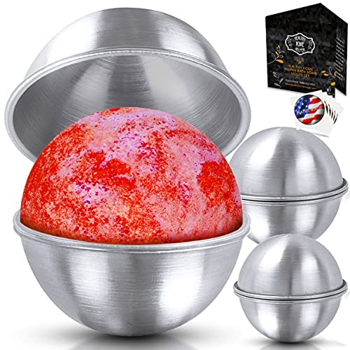 Edelstahl-Badbombenformen, professionelles Set mit 3 Größen. Healthy Home Helfer, strapazierfähiges Metall, beulen- und rostbeständig. von Healthy Home Helper