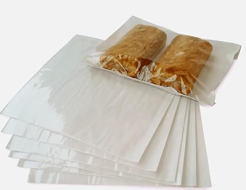 Zellophan-Papiertüten mit Sichtfenster, weiße Folie vorne, für Süßigkeiten/Sandwich/Lebensmittel und Gebäck, 25,4 x 25,4 cm, 100 Stück Healthy Home Zellophan-Papiertüten mit Sichtfenster, weiße Folie vorne, für Süßigkeiten/Sandwich/Lebensmittel und Gebäck, 25,4 x 25,4 cm, 100 Stück Healthy Home von Healthy Home