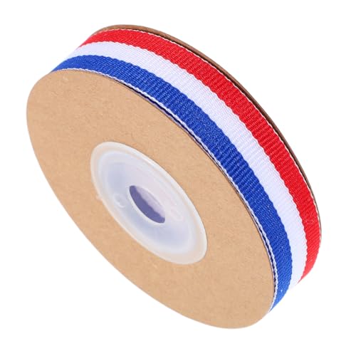 Healvian 1 Rolle Gestreiftes Geschenkband Rot Weiß und Blau Yards für Diy Bastelarbeiten Geschenkverpackung und Festliche Anlässe Hochwertiges Design Fransensicher von Healvian