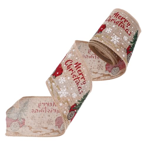 Healvian 1 Rolle Weihnachtliches Geschenkband mit Drahtkante Polyester Ribbon für Kreative Dekorationen für Geschenkverpackungen Blumensträuße und Festliche Anlässe von Healvian