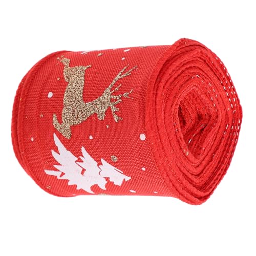 Healvian 1 Rolle Weihnachtsband mit Drahtkante Rotes Geschenkband für Dekoration Basteln Blumensträuße Vielseitig Einsetzbar für Feiertagsgeschenke und Diy Projekte von Healvian