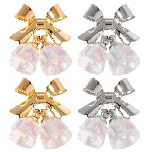 Healvian 1 Satz Teiliges Weihnachtsnagel Sticker Bow Bell Nail Charms Für Festliche Nail Art Vielseitige Dekoration Für Nägel Handys Notizbücher Und Diy Projekte 4 Stück von Healvian
