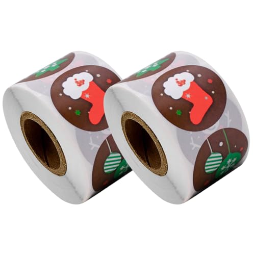 Healvian 1 Satz Weihnachtsaufkleber Selbstklebende Etiketten Für Umschläge Und Backwaren Festliche Dekoration Für Weihnachten Durchmesser 2rollen Healvian 1 Satz Weihnachtsaufkleber Selbstklebende Etiketten Für Umschläge Und Backwaren Festliche Dekoration Für Weihnachten Durchmesser 2rollen von Healvian