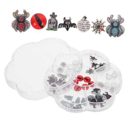 Healvian 1 Schachtel Halloween Nail Charms aus Stabilem Harz mit Klassischen Mini-motiven Wie Geist Spinne Fledermaus und Teufel Vielseitige Nail Decoration für Halloween Manicure und Healvian 1 Schachtel Halloween Nail Charms aus Stabilem Harz mit Klassischen Mini-motiven Wie Geist Spinne Fledermaus und Teufel Vielseitige Nail Decoration für Halloween Manicure und von Healvian