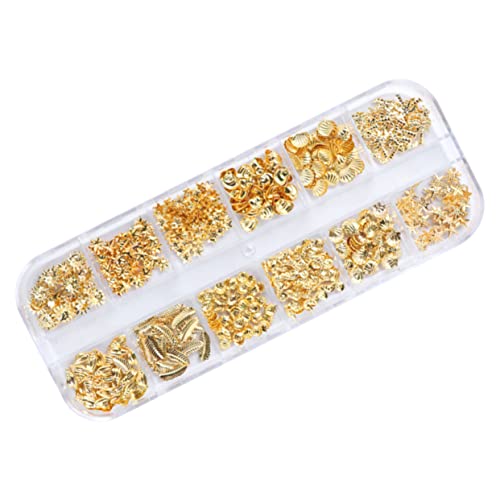 Healvian 1 Schachtel Metallic Meerjungfrau Nageldekoration Seestern Muschel Design Selbstklebend Vielseitig für Natürliche und Künstliche Nägel Kreative Maniküre Accessoires für Damen von Healvian
